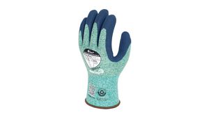 Protective Gloves, Polyethylene Terephthalate (PET) / Latex, Glove Size 9, Blue / Green, Pack of 60 Pairs